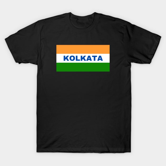 Kolkata City in Indian Flag T-Shirt by aybe7elf